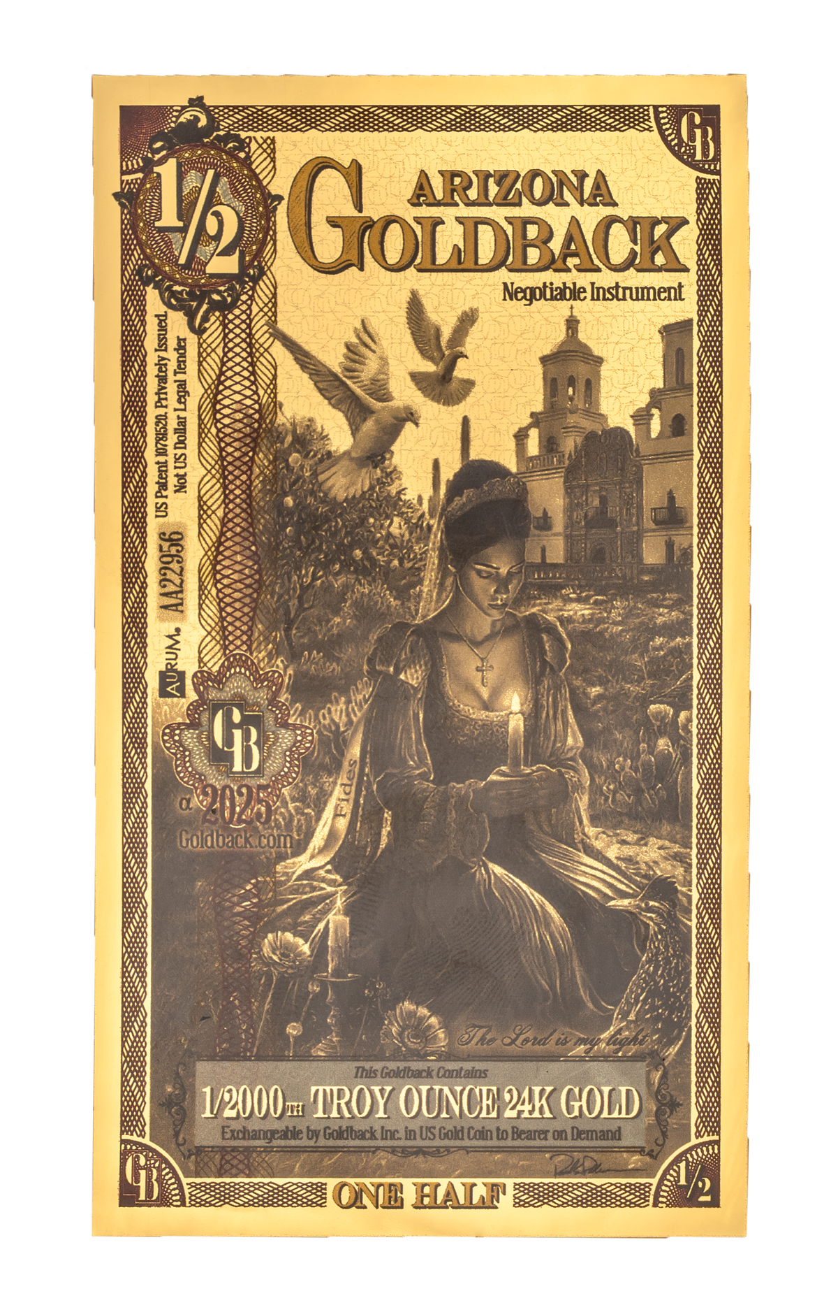 1/2 Arizona Goldback Alpha Edition front