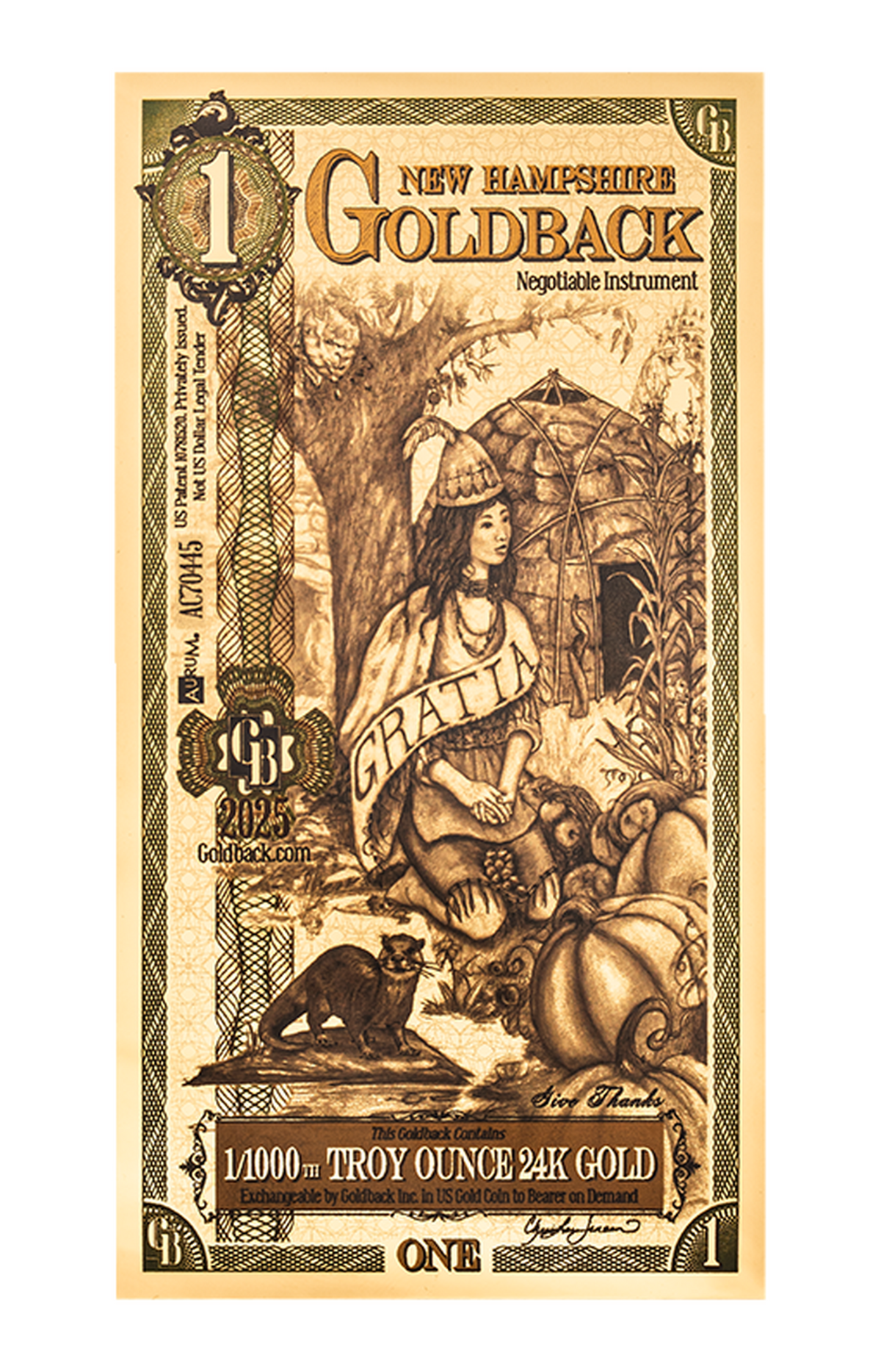 1 New Hampshire Goldback front