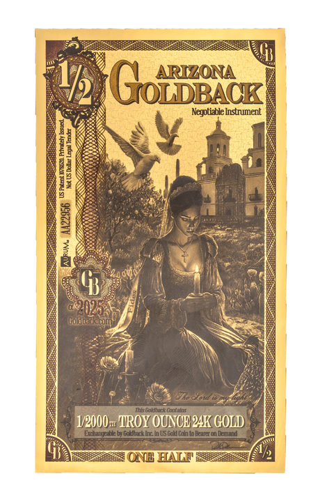 1/2 Arizona Goldback Alpha Edition front