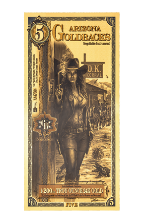 5 Arizona Goldback Alpha Edition front
