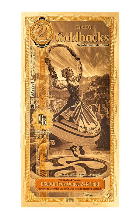 2 Idaho Goldback Alpha Edition front