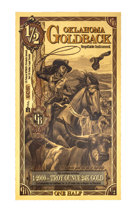 1/2 Oklahoma Goldback front