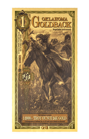 1 Oklahoma Goldback Alpha Edition front