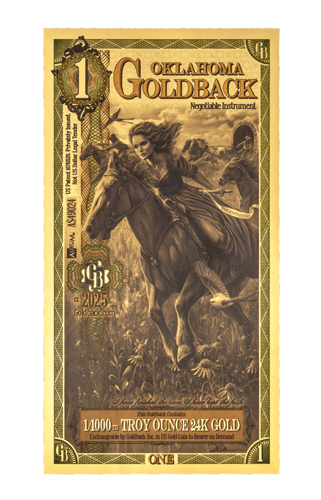 1 Oklahoma Goldback Alpha Edition front