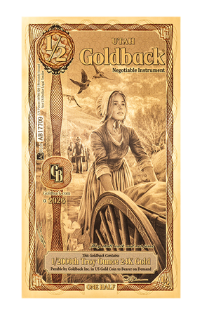1/2 Utah Goldback Alpha Edition front