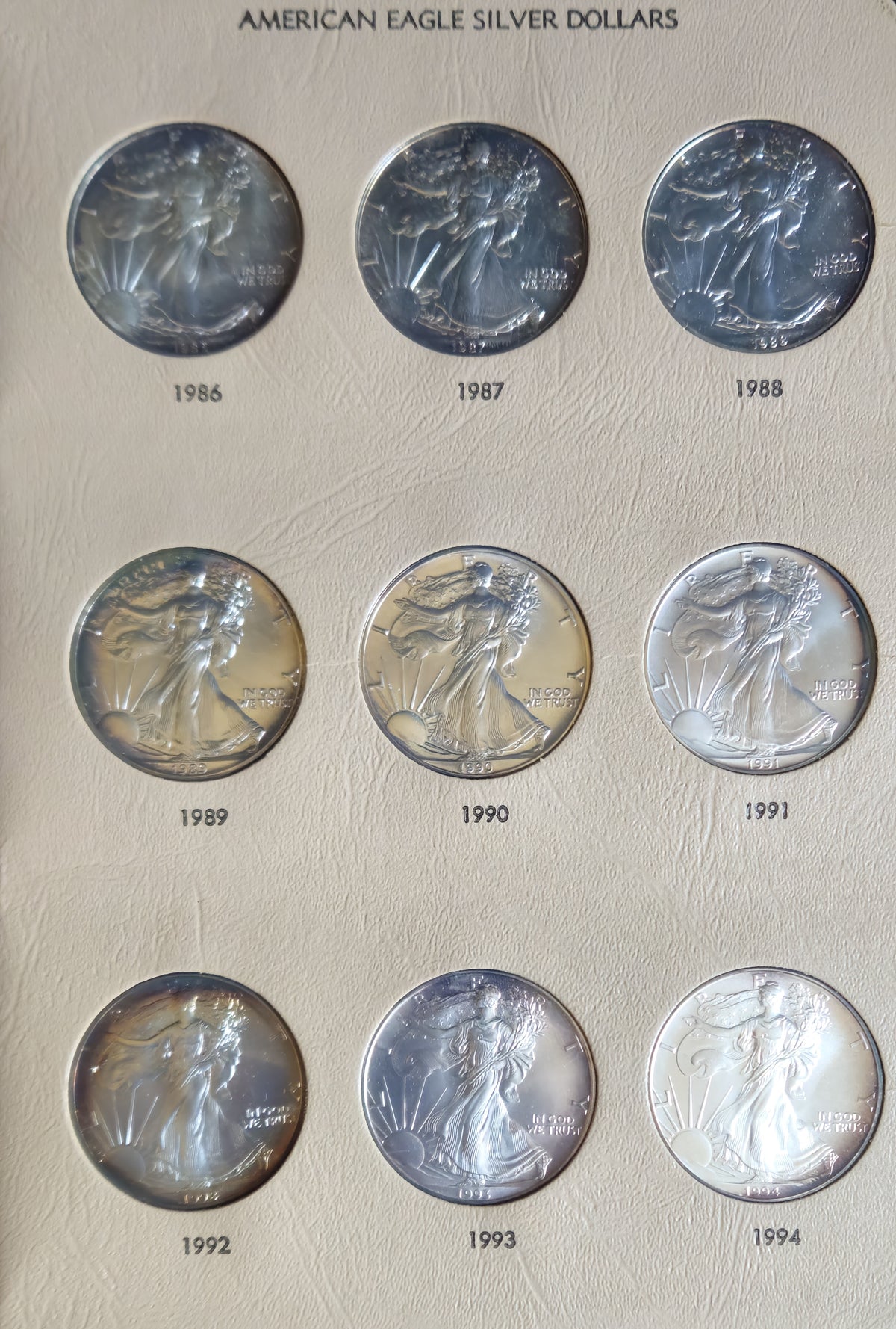 American Silver Eagle Collection 1986-2004 – 19 Coins