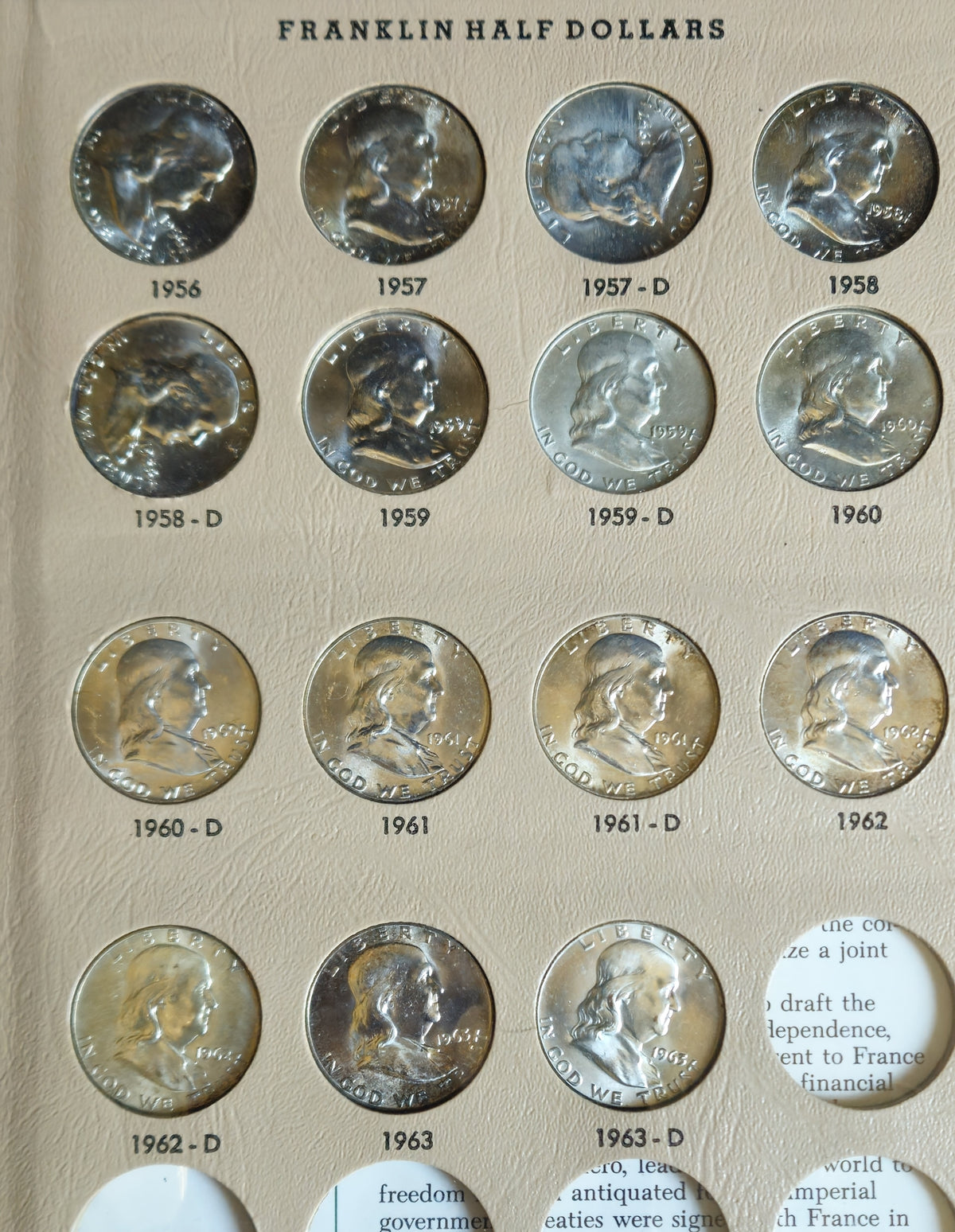 Complete Franklin Half Dollar Collection 1948-1963 – 35 Coins