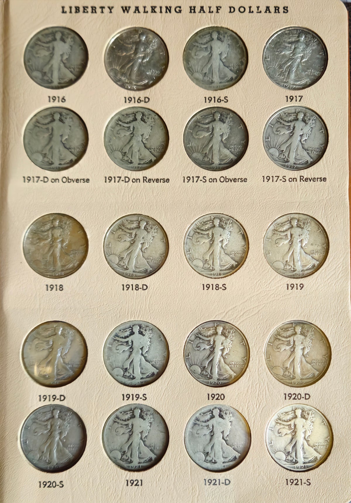 Complete Walking Liberty Half Dollar Collection 1916–1947 — All 65 Coins — Key Dates