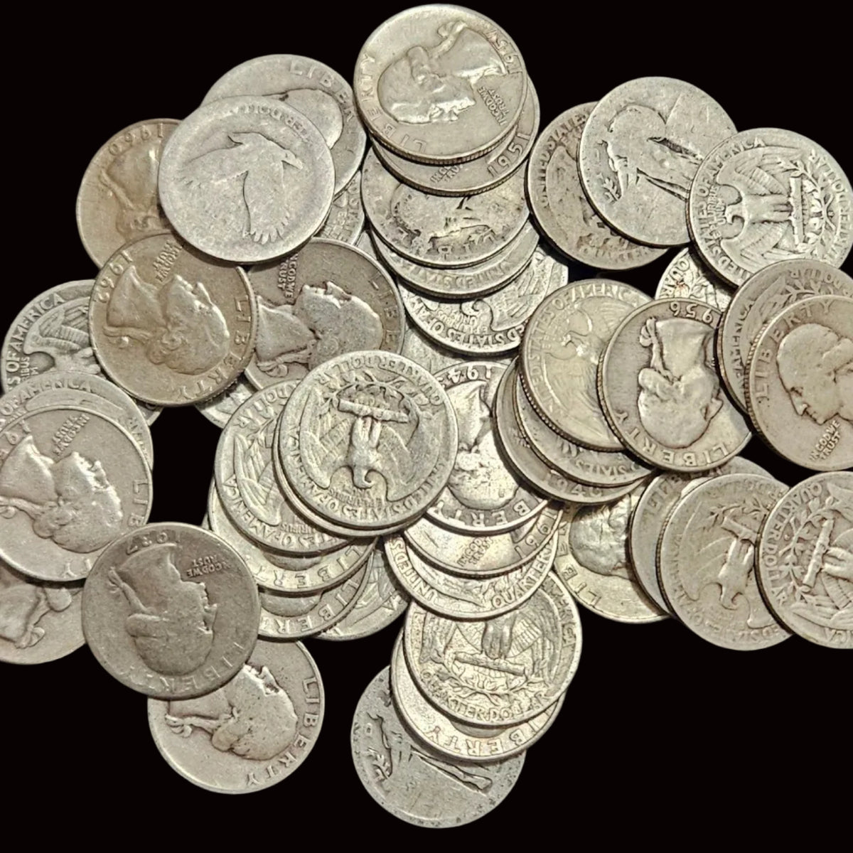 90% Silver Washington Quarter – Circulated Random Date (1932–1964)