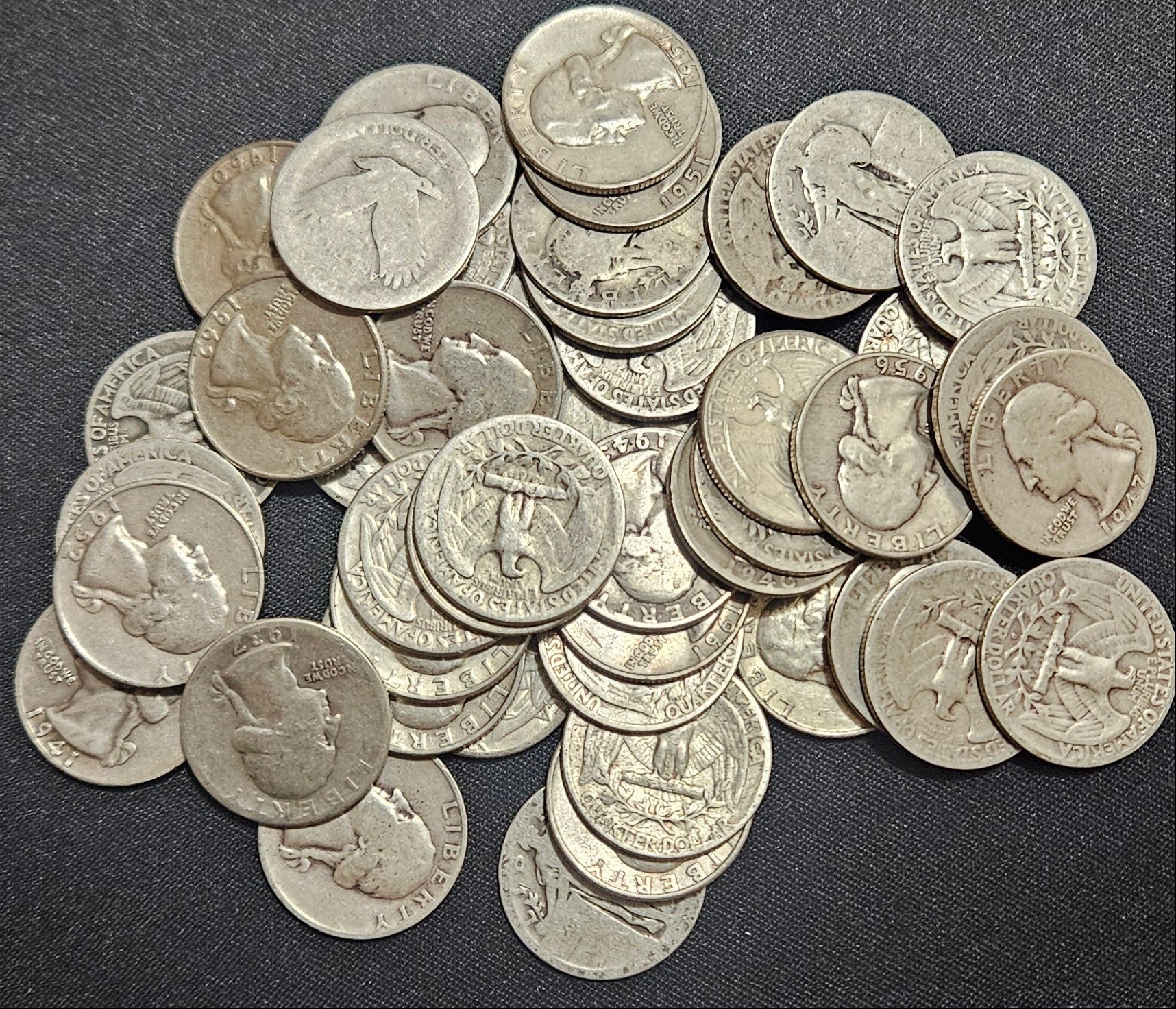 90% Silver Washington Quarter – Circulated Random Date (1932–1964)